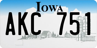 IA license plate AKC751