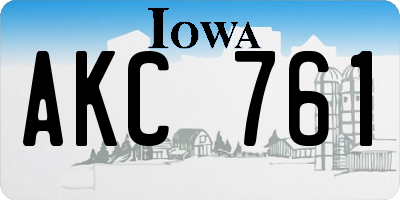 IA license plate AKC761