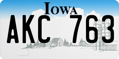 IA license plate AKC763