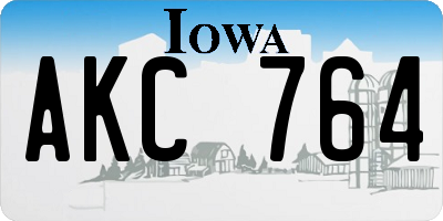 IA license plate AKC764