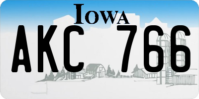 IA license plate AKC766