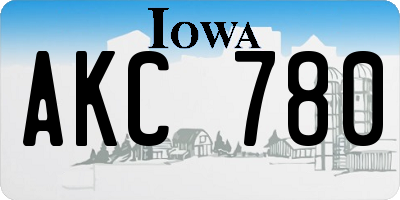 IA license plate AKC780