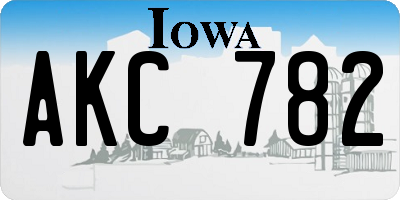 IA license plate AKC782