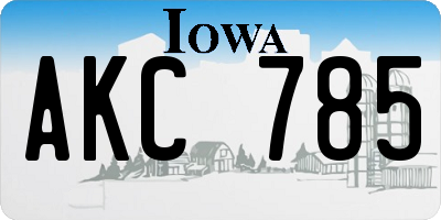 IA license plate AKC785