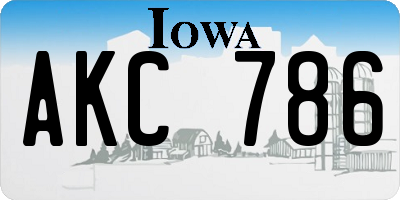 IA license plate AKC786