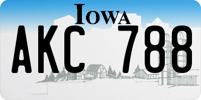IA license plate AKC788