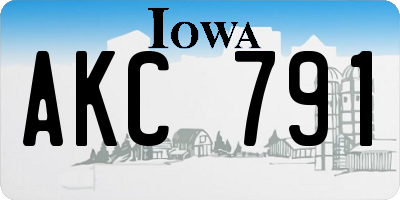 IA license plate AKC791