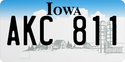 IA license plate AKC811