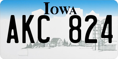 IA license plate AKC824
