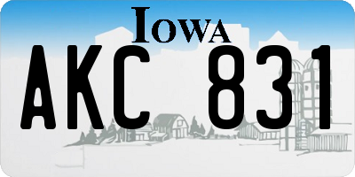 IA license plate AKC831