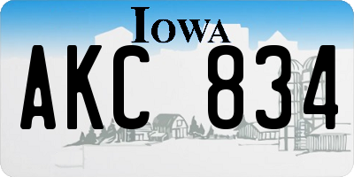 IA license plate AKC834