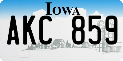 IA license plate AKC859