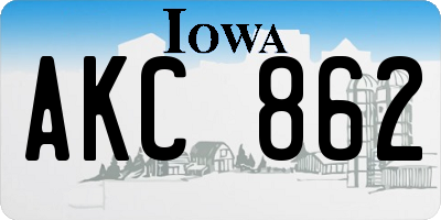 IA license plate AKC862