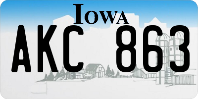 IA license plate AKC863