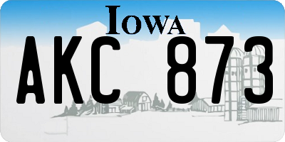 IA license plate AKC873