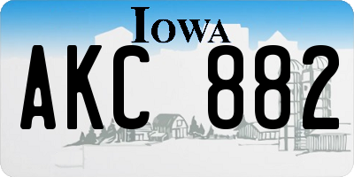 IA license plate AKC882