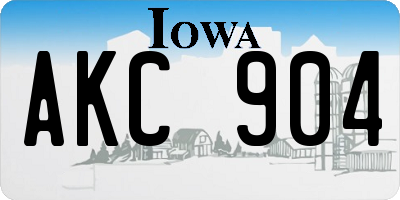 IA license plate AKC904
