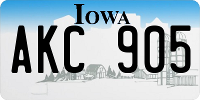 IA license plate AKC905
