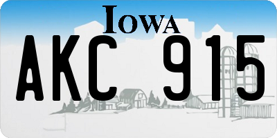 IA license plate AKC915