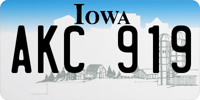 IA license plate AKC919