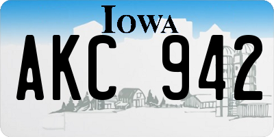 IA license plate AKC942