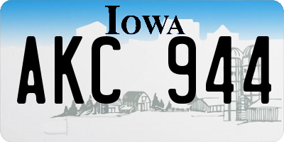 IA license plate AKC944