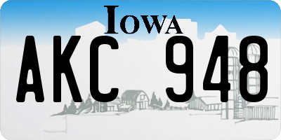 IA license plate AKC948