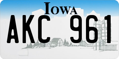 IA license plate AKC961