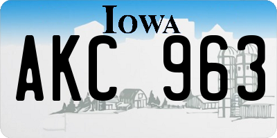 IA license plate AKC963