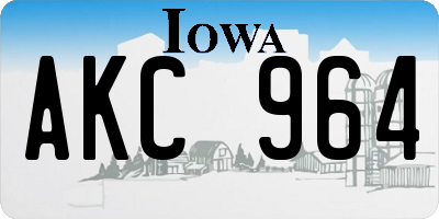 IA license plate AKC964