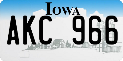 IA license plate AKC966