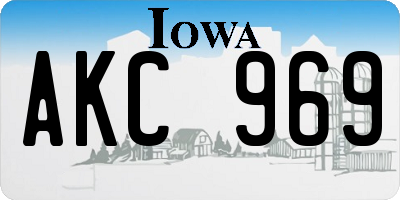 IA license plate AKC969