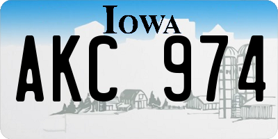 IA license plate AKC974