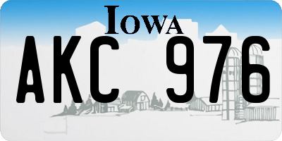 IA license plate AKC976