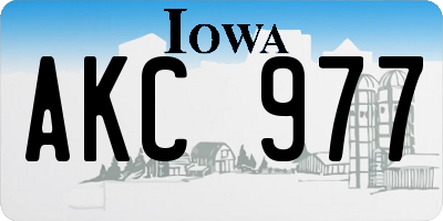 IA license plate AKC977