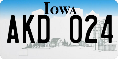 IA license plate AKD024