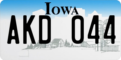 IA license plate AKD044