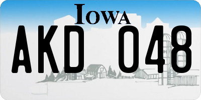 IA license plate AKD048