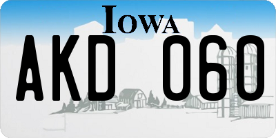 IA license plate AKD060