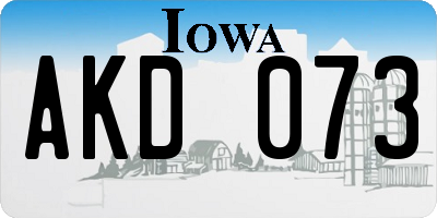 IA license plate AKD073