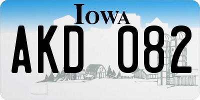 IA license plate AKD082
