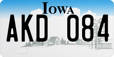 IA license plate AKD084
