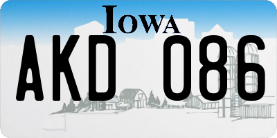 IA license plate AKD086