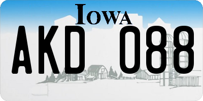 IA license plate AKD088