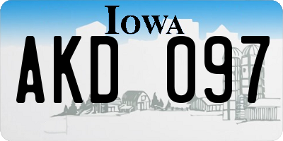 IA license plate AKD097