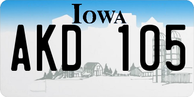 IA license plate AKD105