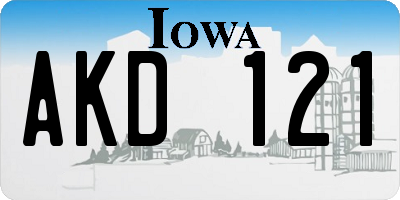 IA license plate AKD121