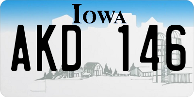 IA license plate AKD146