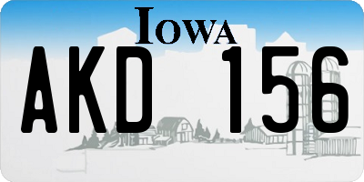 IA license plate AKD156