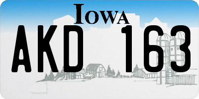 IA license plate AKD163